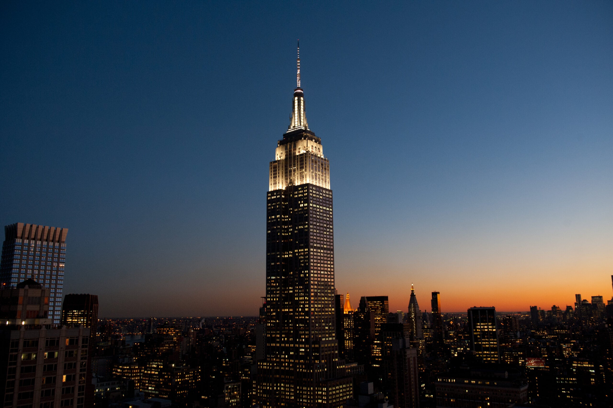 An aerial view of Empire State Building